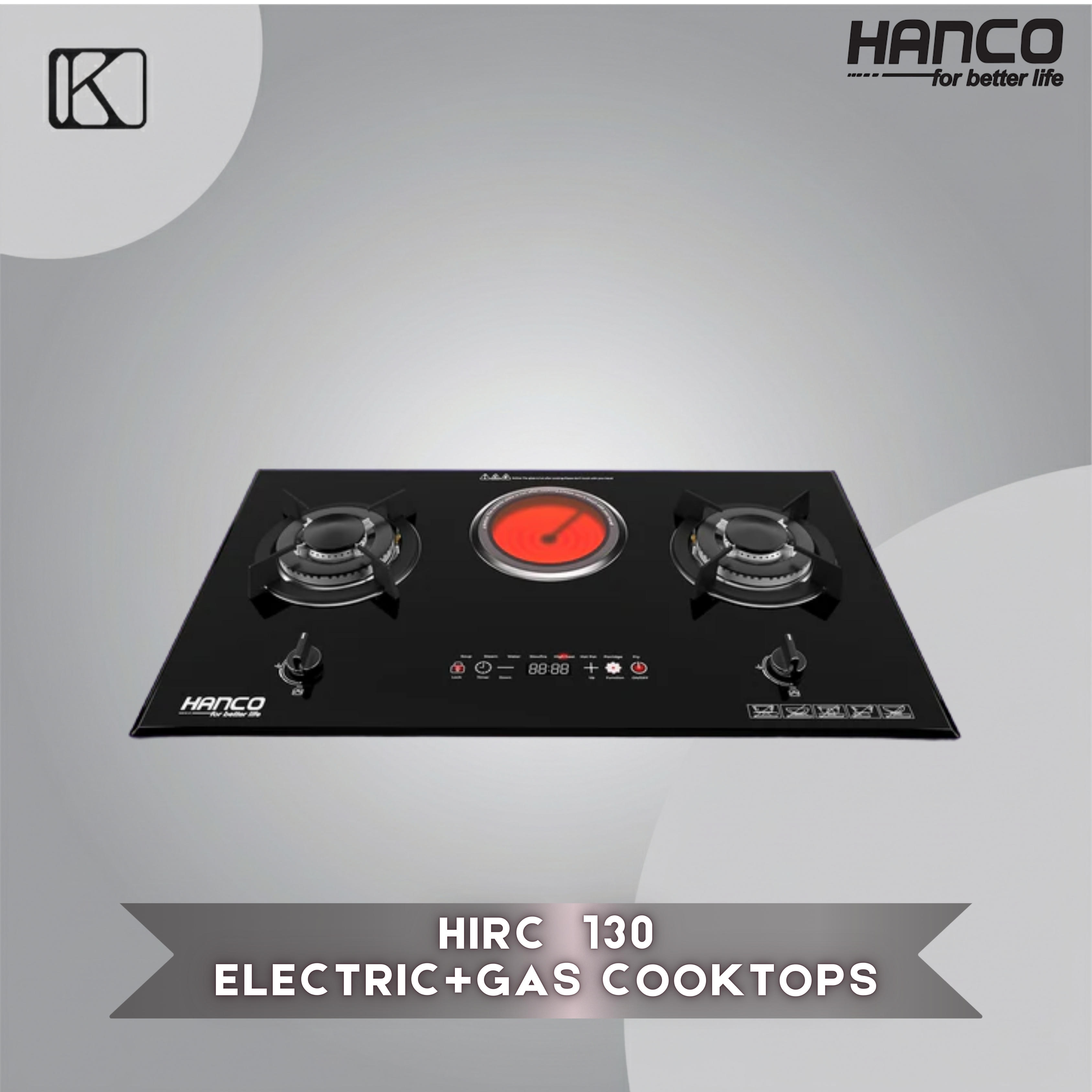 Electric + Gas Cooktops -HIRC-130 Digital