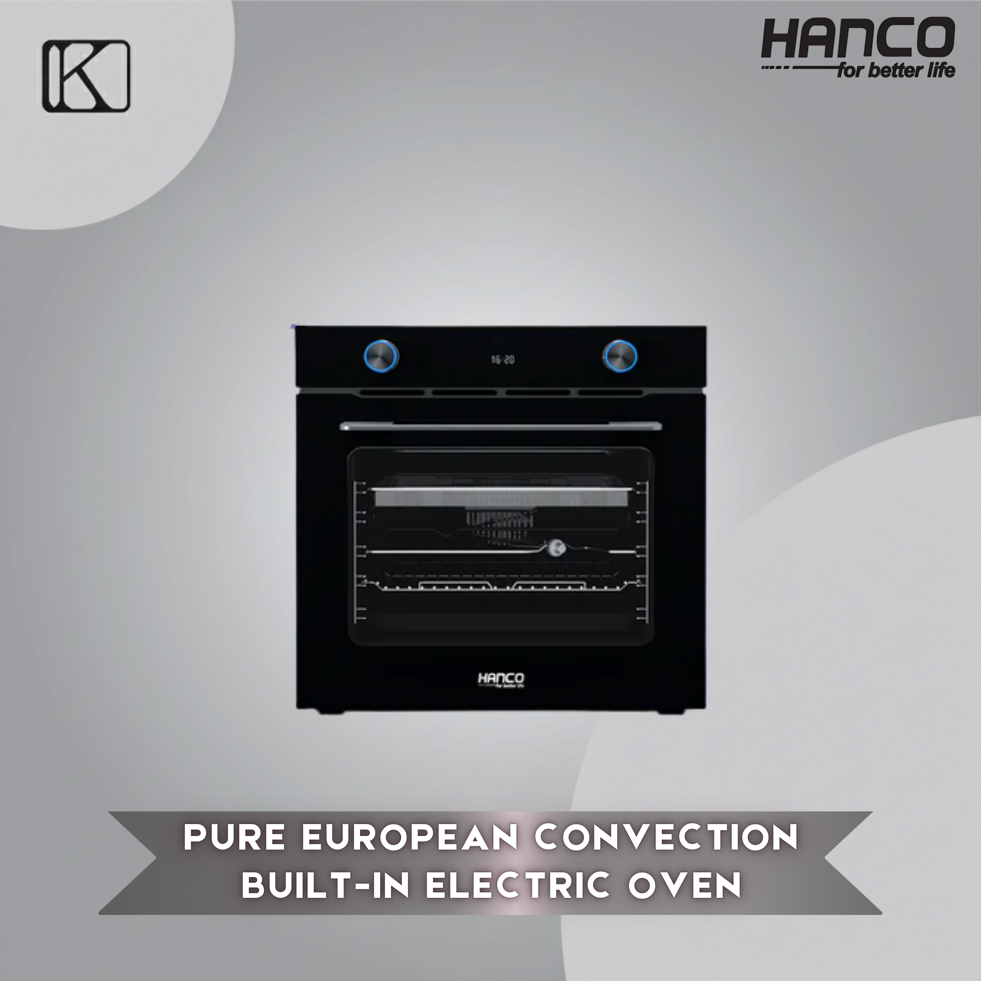 Pure European Convection Built-in Electric Oven (Black)